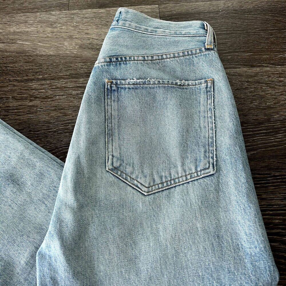 AGOLDE Riley High Rise Straight Leg Crop Shatter Wash Jeans Size 26 Distressed - Picture 10 of 16
